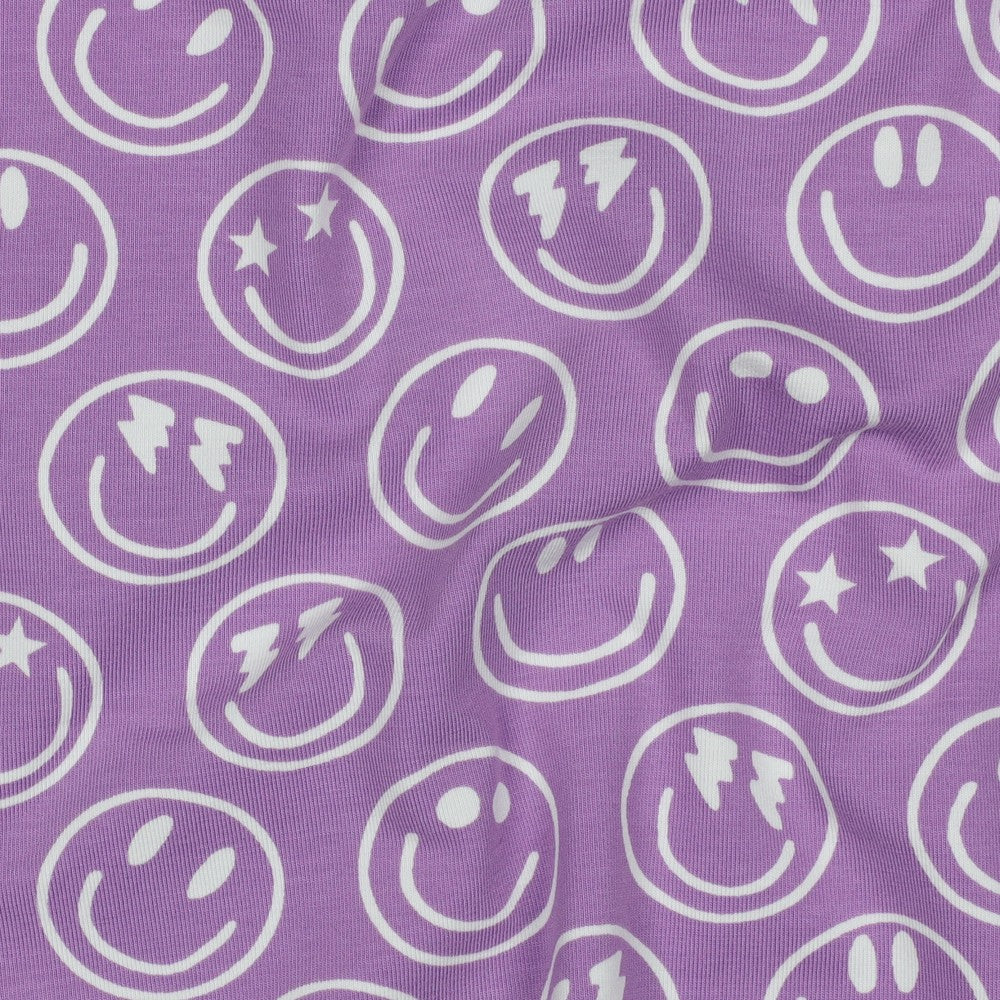 Jersey Happy Faces Smiley lavender