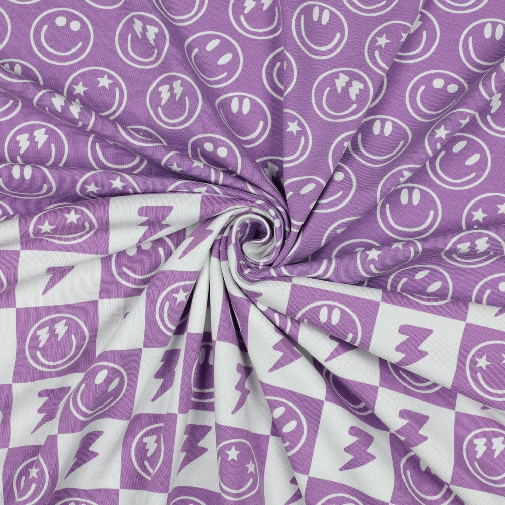 Jersey Happy Faces Smiley lavender