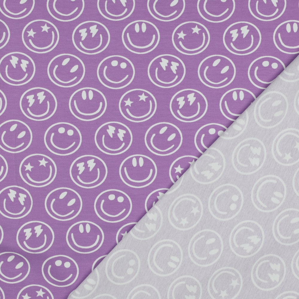 Jersey Happy Faces Smiley lavender