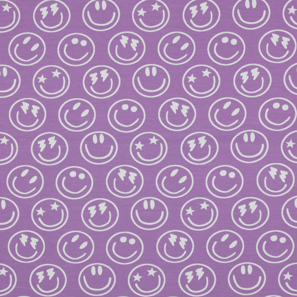 Jersey Happy Faces Smiley lavender