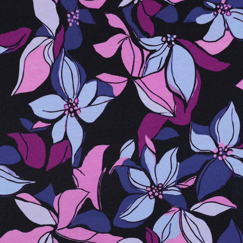Sweat digital Flowers navy lilac
