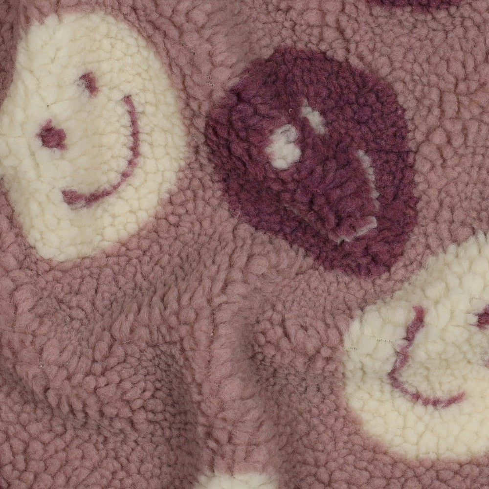 Teddystoff Jacquard Happy Faces mauve ecru