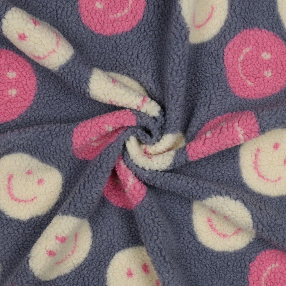 Teddystoff Jacquard Happy Faces jeans pink