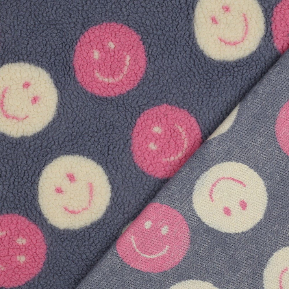 Teddystoff Jacquard Happy Faces jeans pink