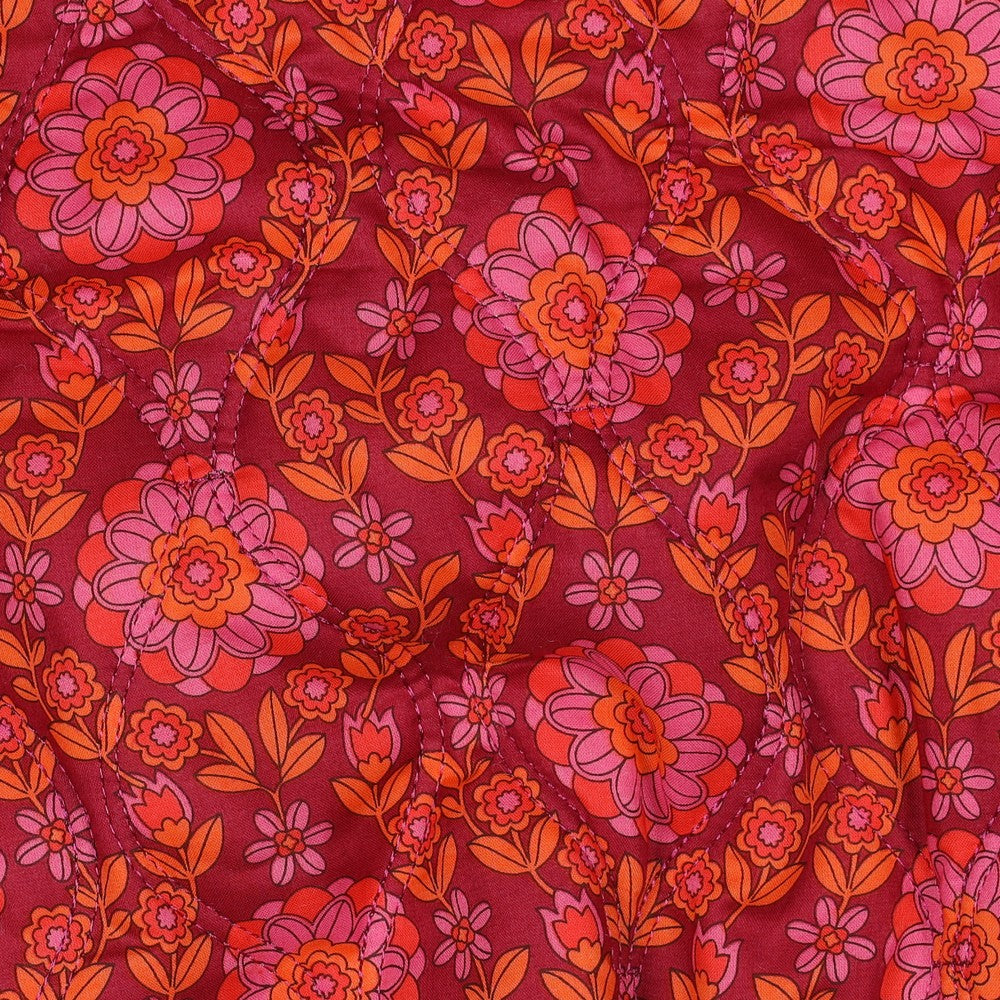 Stepper Baumwolle Voile Flowers bordeaux pink