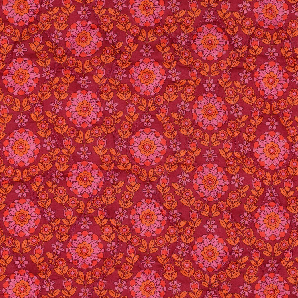 Stepper Baumwolle Voile Flowers bordeaux pink