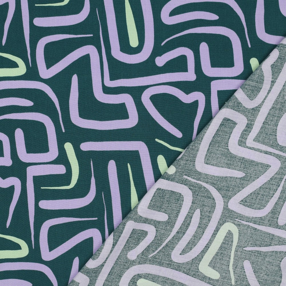 Viskose Bluse Abstract grün flieder mint