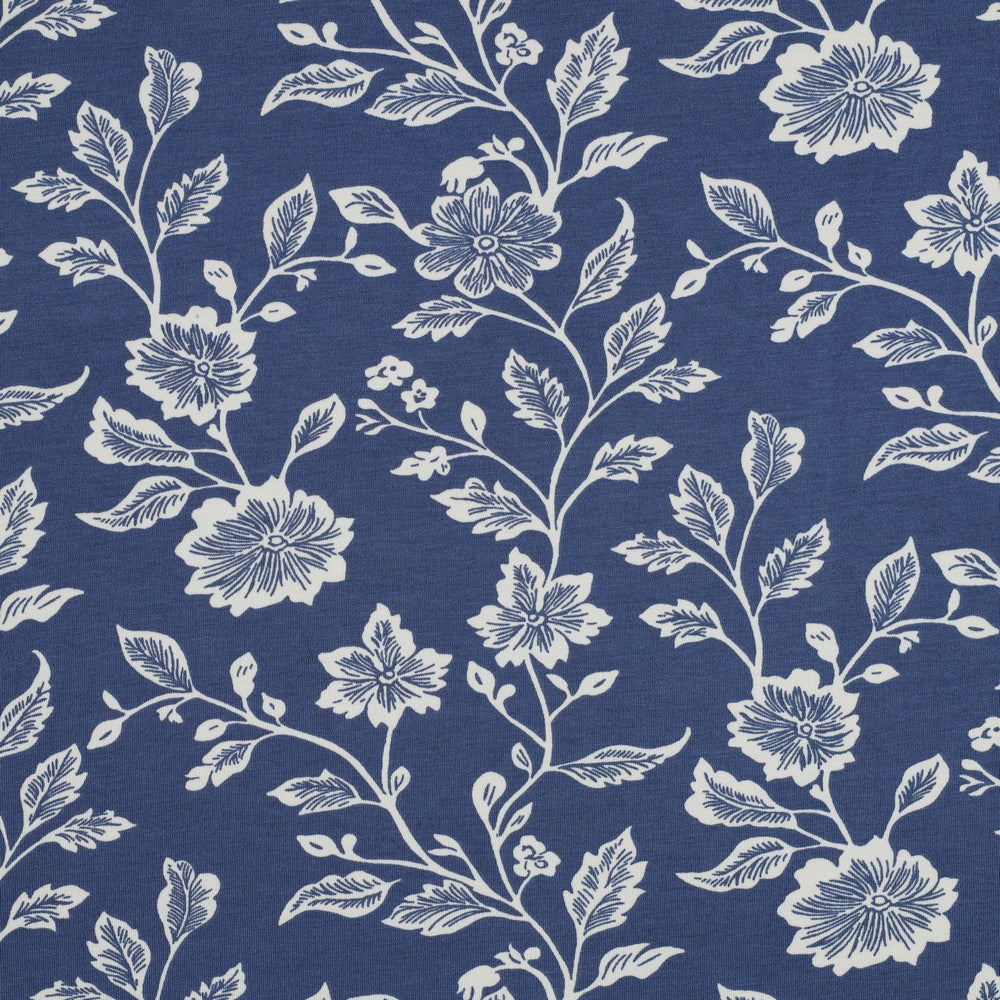Jersey Viskose Flowers blau