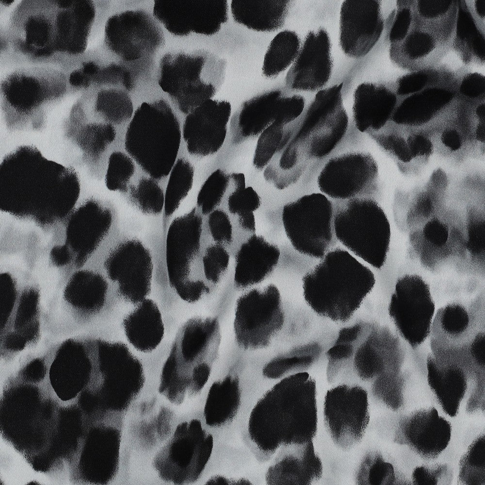 Viskose Satin digital Animal Skin schwarz grau