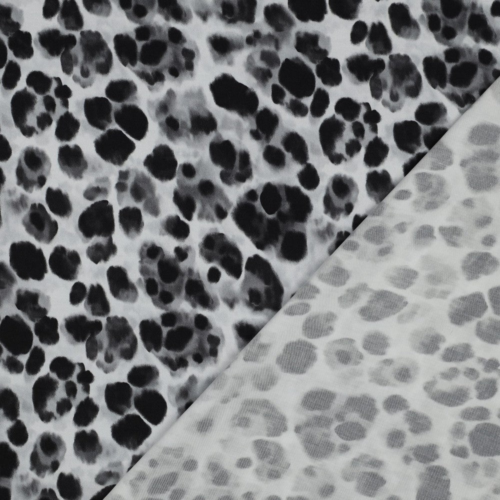 Viskose Satin digital Animal Skin schwarz grau