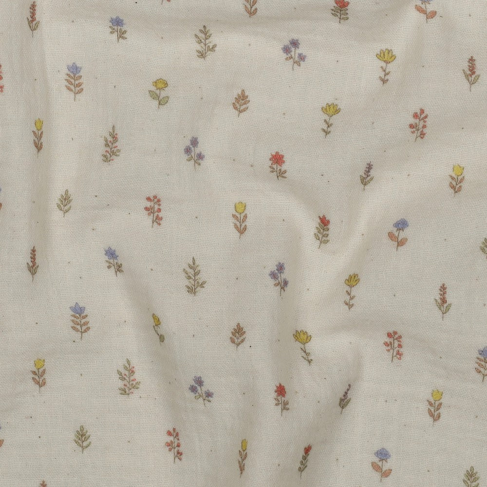 Musselin Bio digital Flowers natural