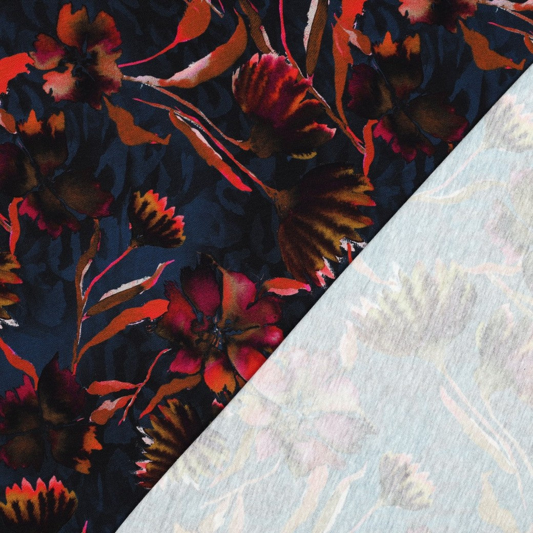 Jersey digital Flowers navy