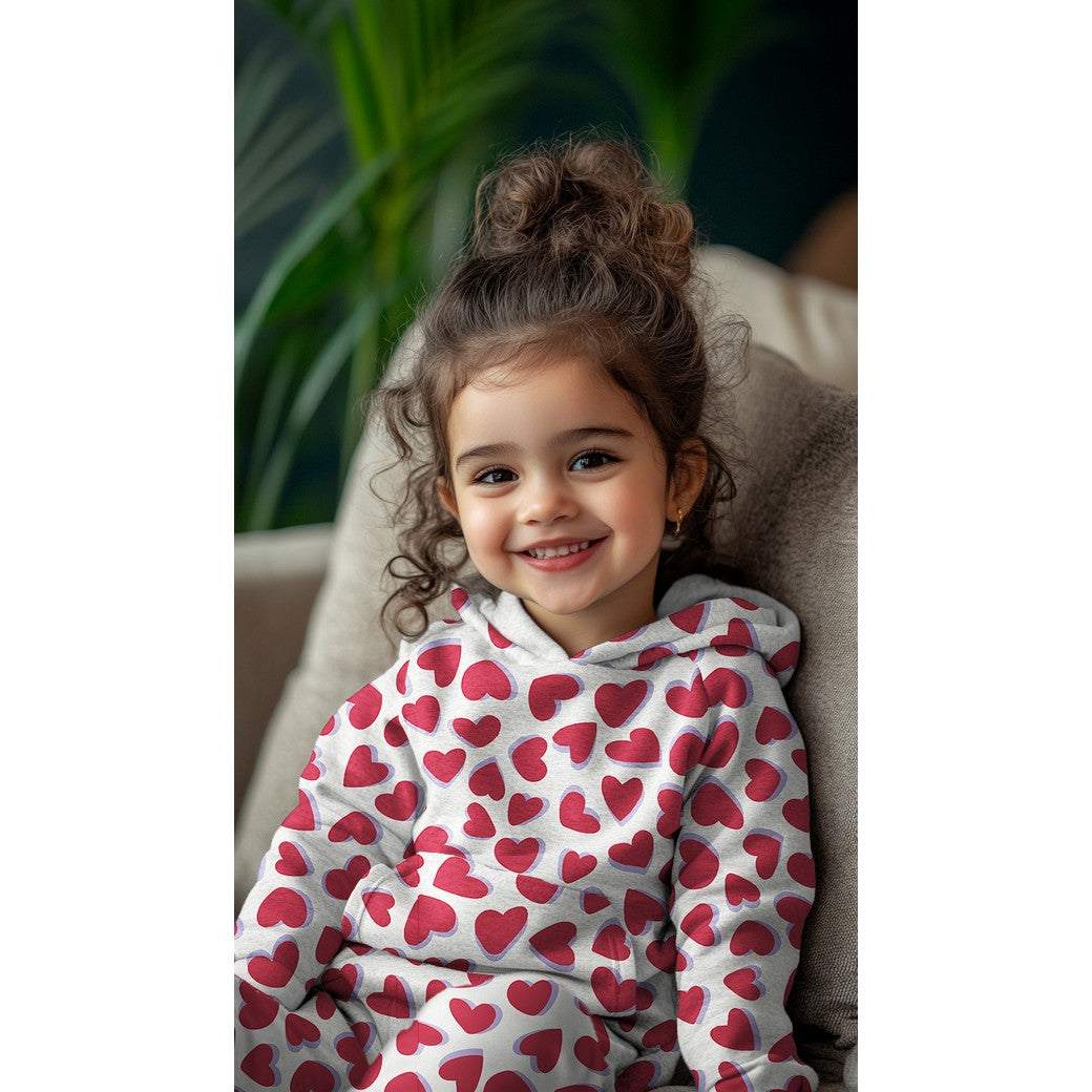 Sweat melange Hearts Herzen grau blau