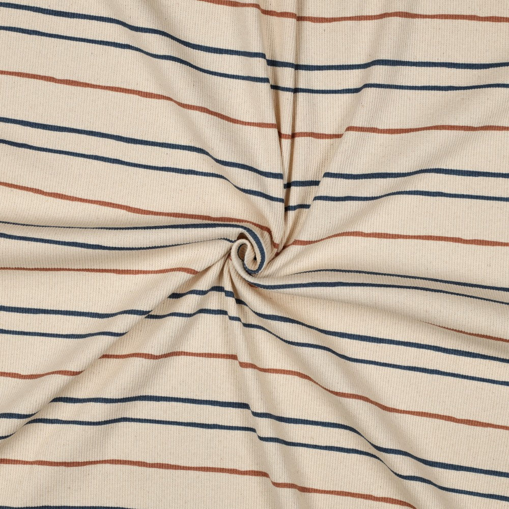 Jersey Rippenjersey Bio Streifen natural
