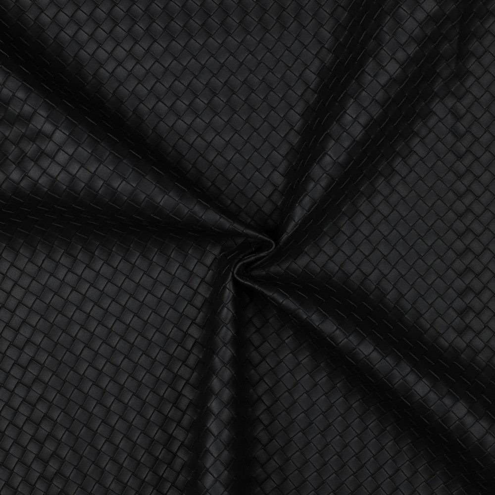 Kunstleder Woven klein schwarz