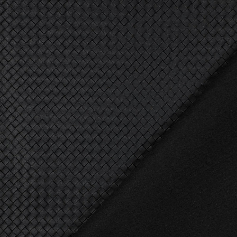 Kunstleder Woven klein schwarz