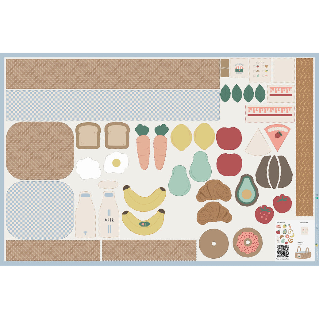 Baumwolle digital Panel DIY Kaufladen Korb Obst und Gemüse
