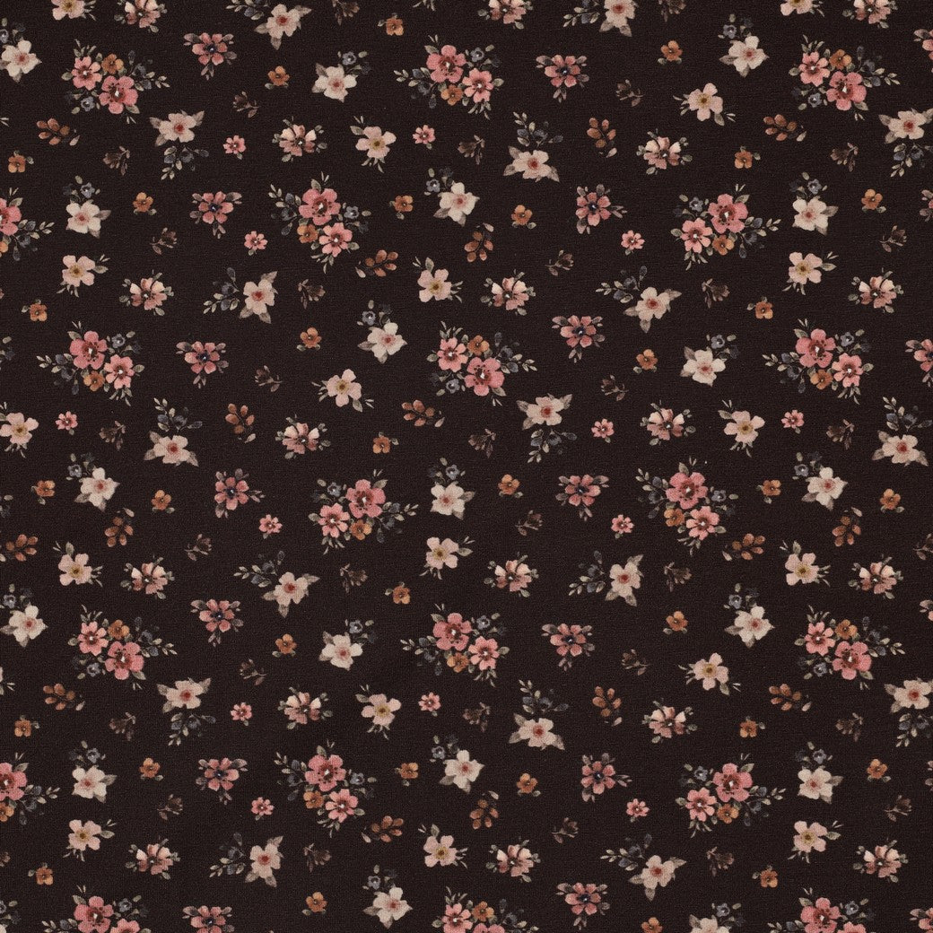 Jersey digital Blumen braun