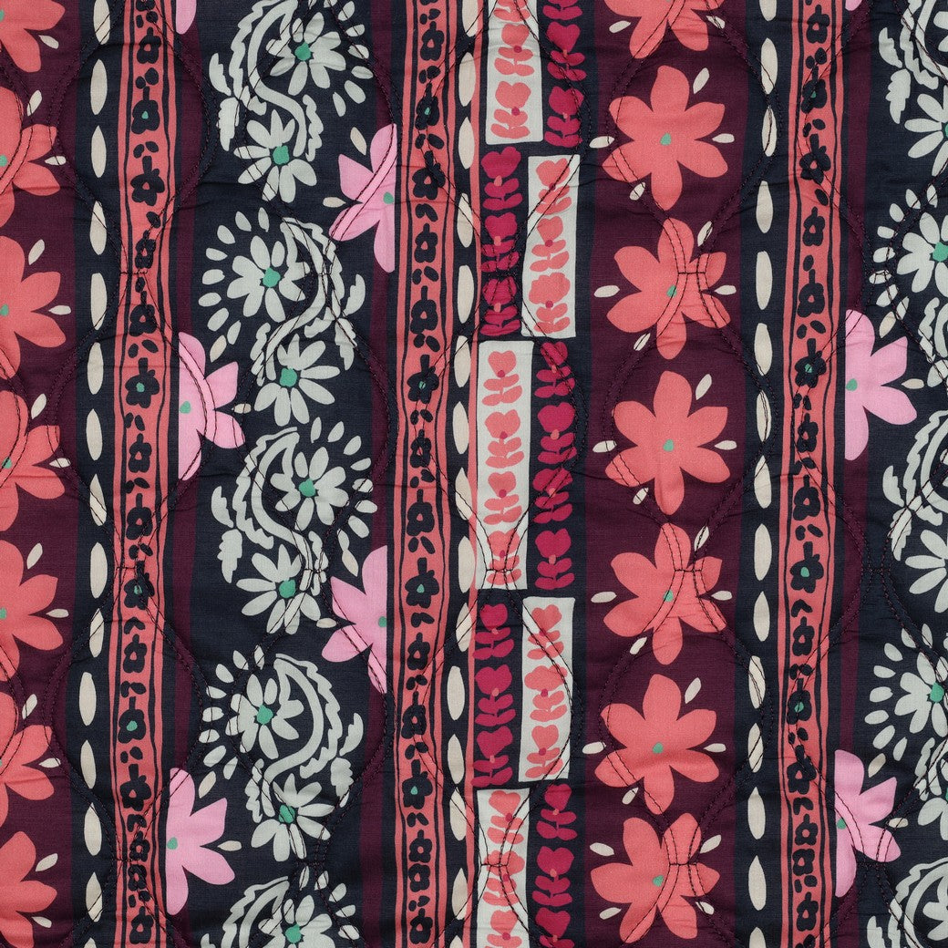 Stepper Baumwolle Voile digital Blumen´aubergine