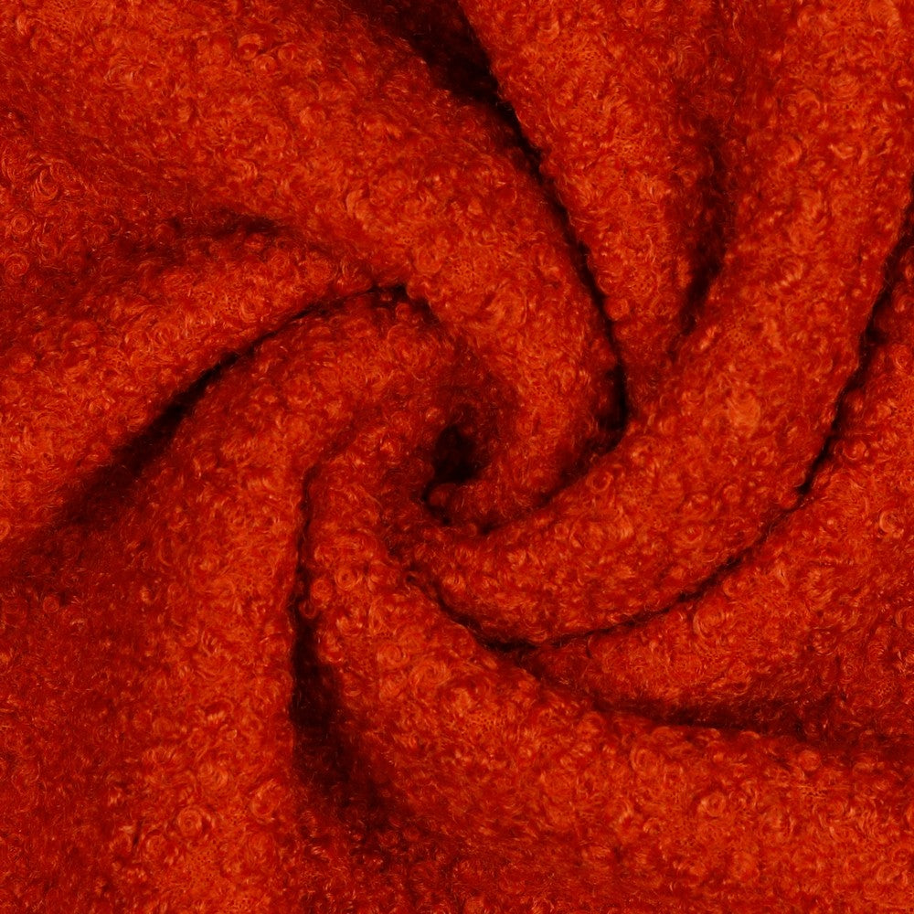 Bouclé uni knallig rost