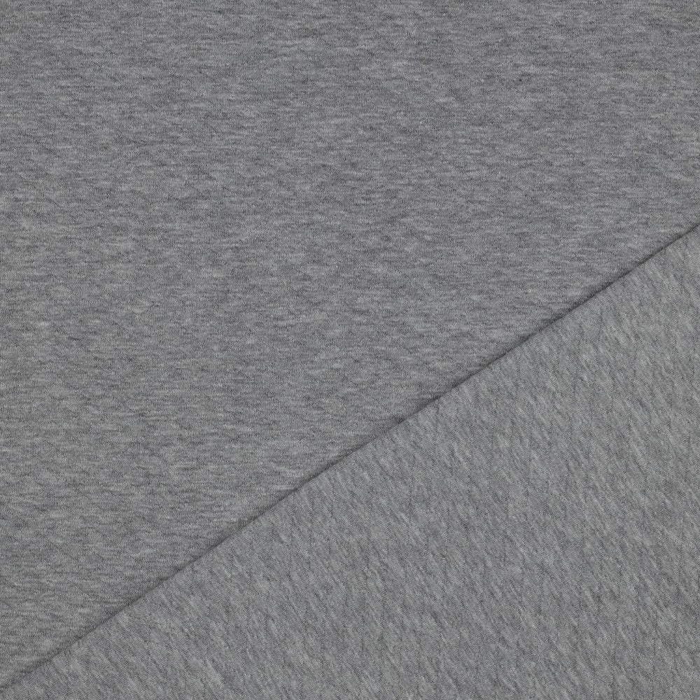 Sweatstoff Stepper Quilt grau meliert