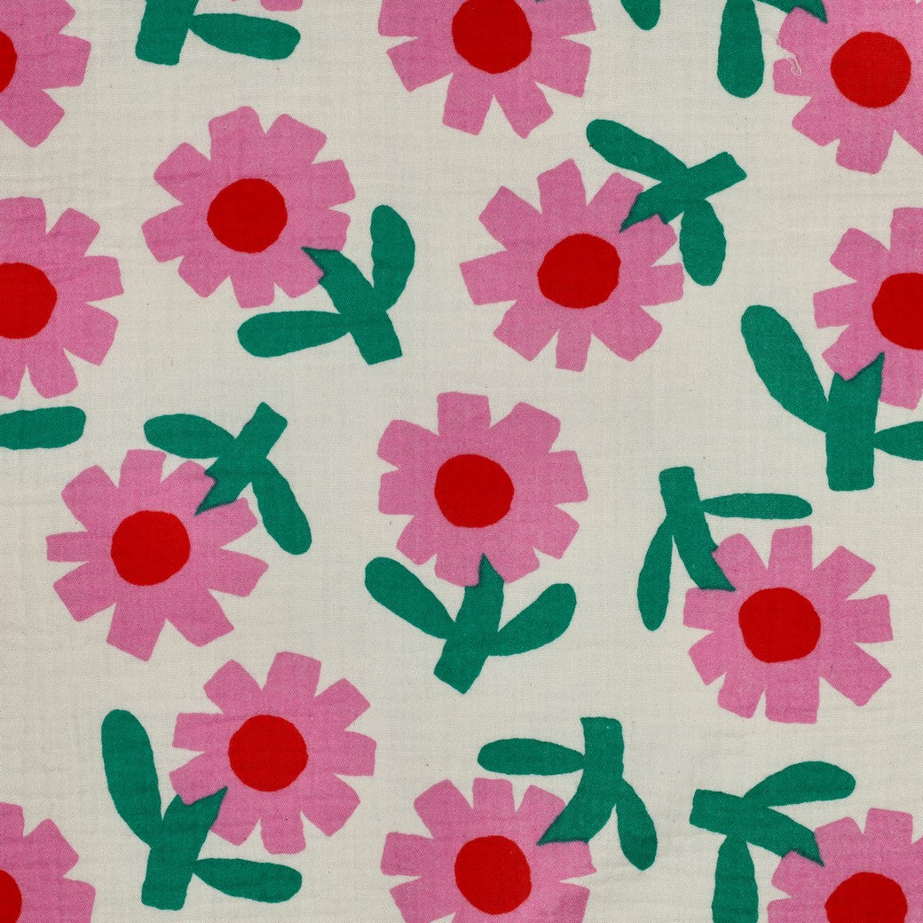 Musselin Bio Blumen by Jennifer Bouron natur rosa