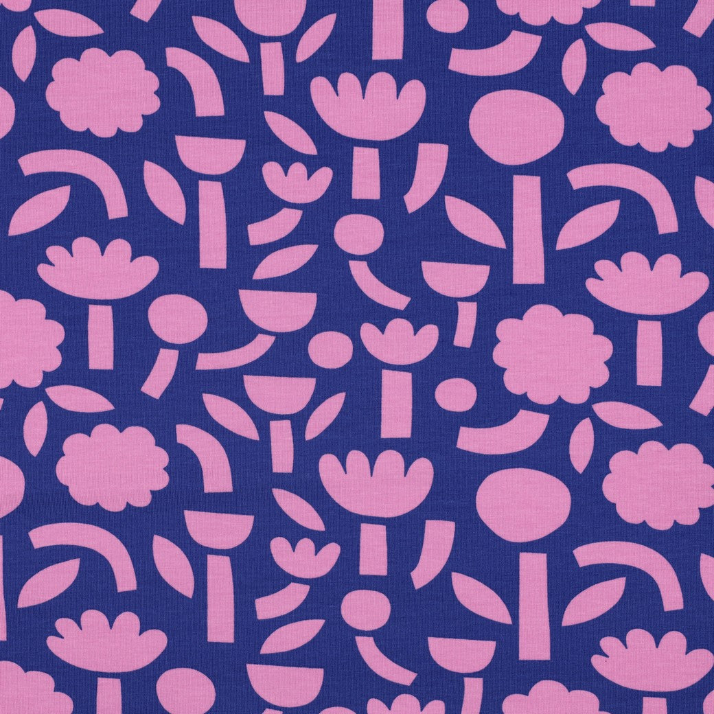 Jersey Bio Blumen by Jennifer Bouron blau rosa