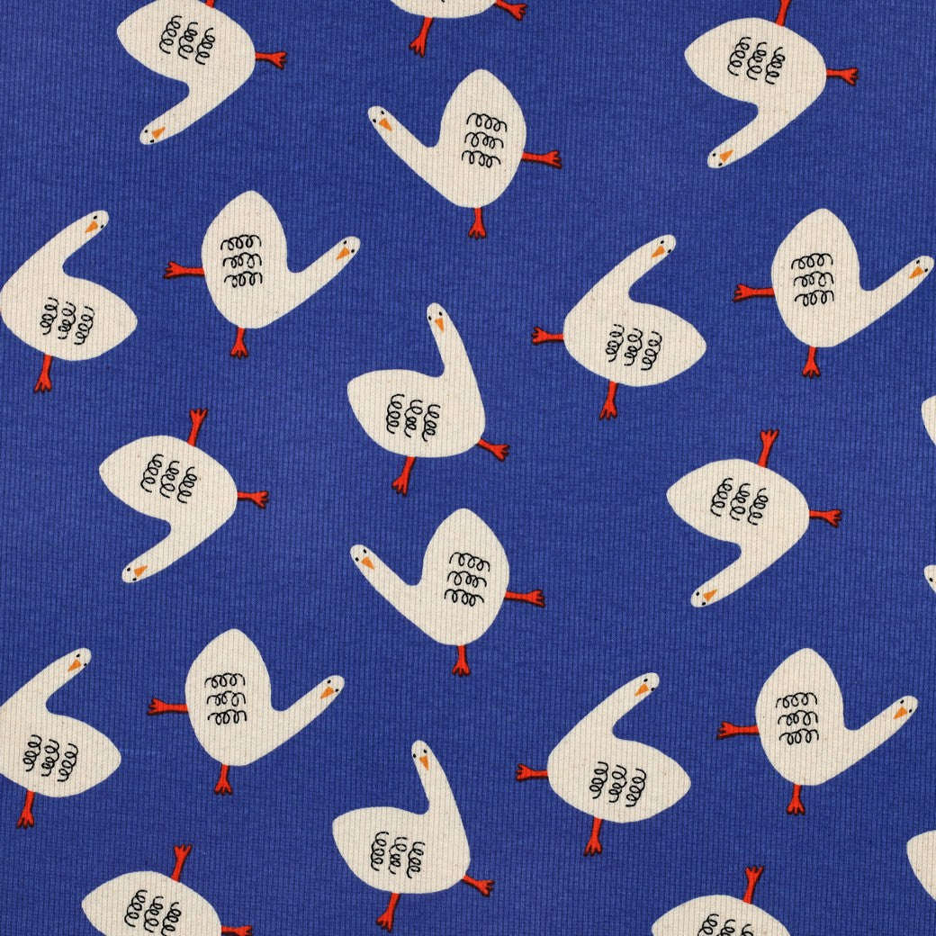 Jersey Rippenjersey Bio Gänse by Jennifer Bouron blau