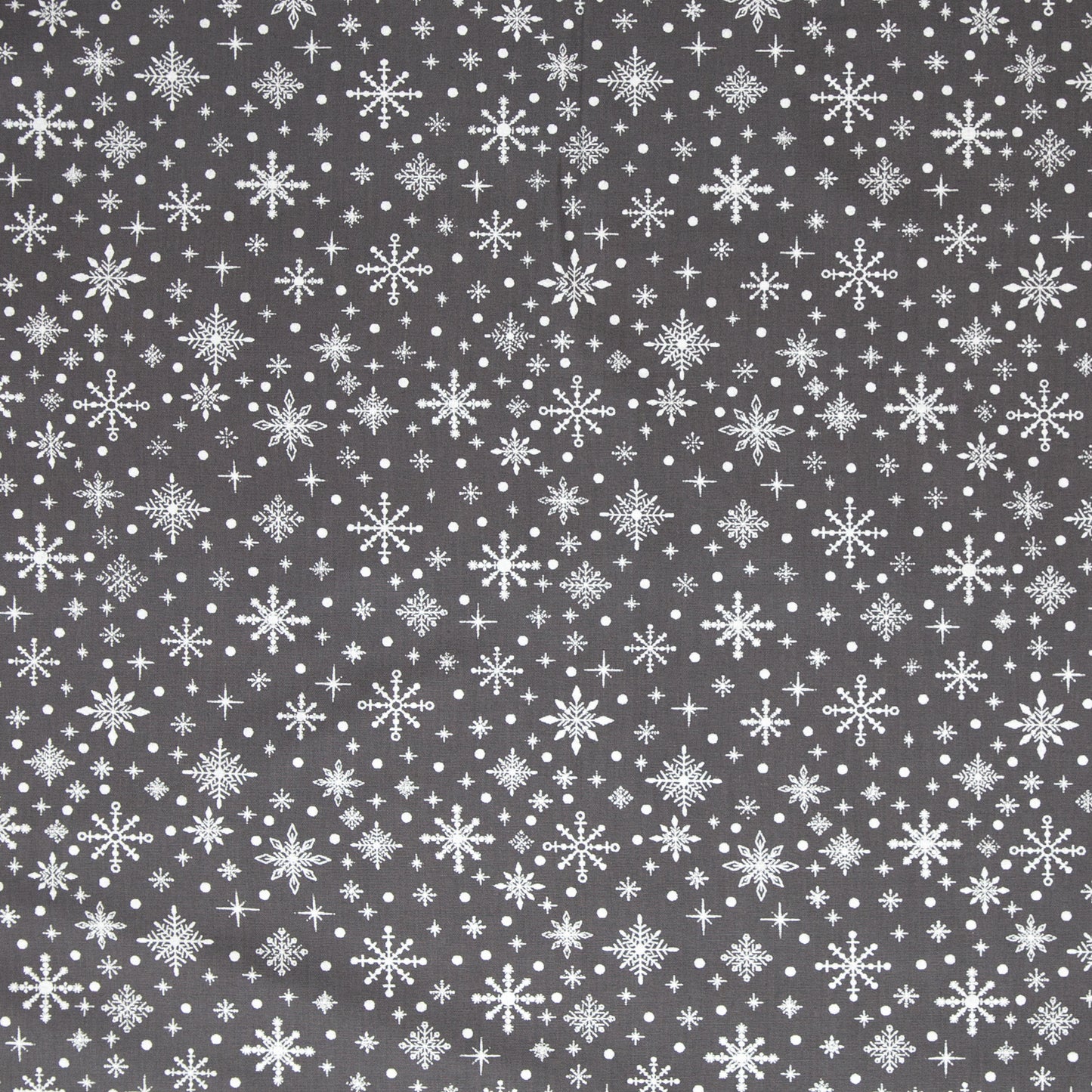 Baumwolle Weihnachten Eiskristalle silber anthrazit