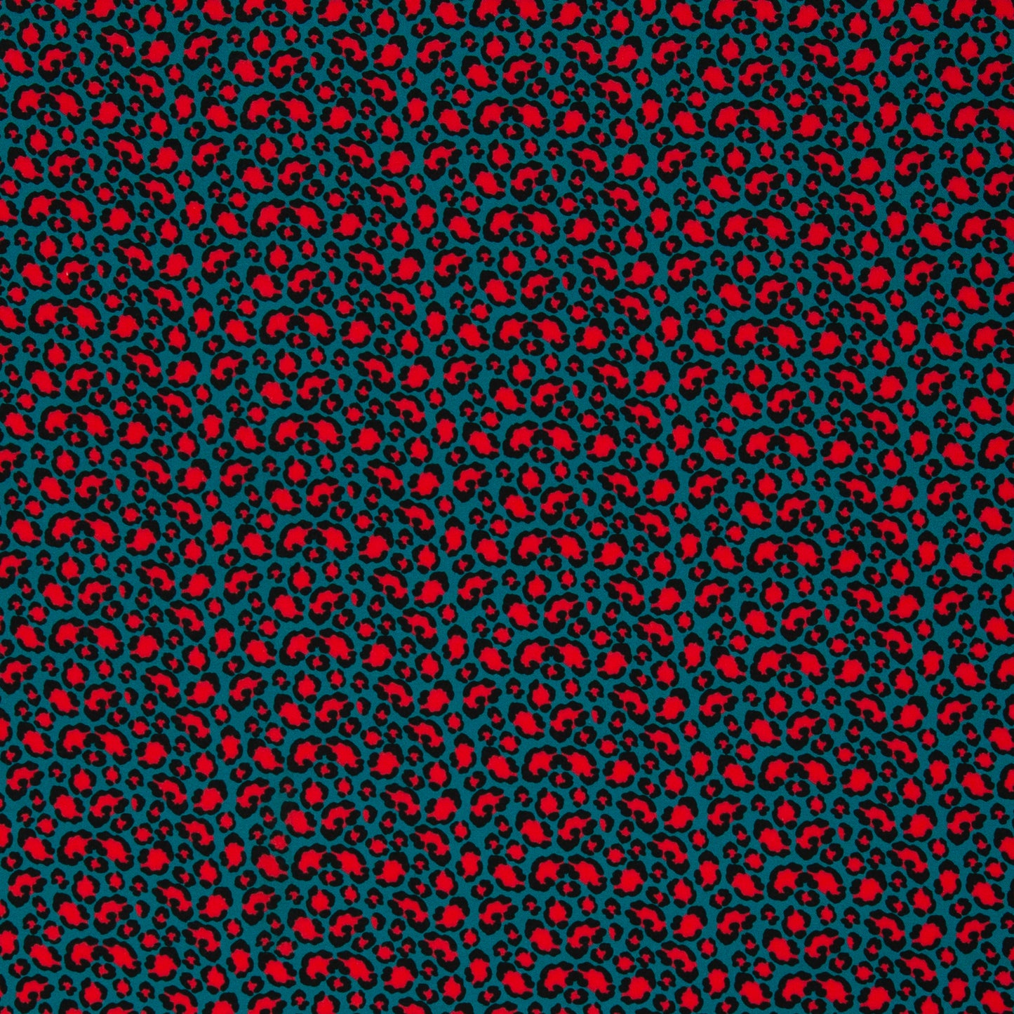 Viskose Animalprint Leo petrol