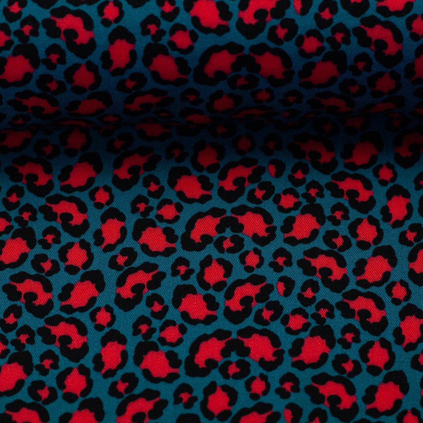 Viskose Animalprint Leo petrol