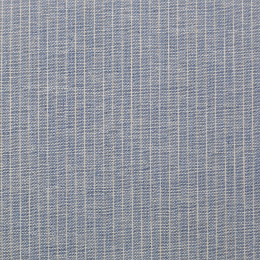 Baumwolle Leinen Webware meliert Streifen blau