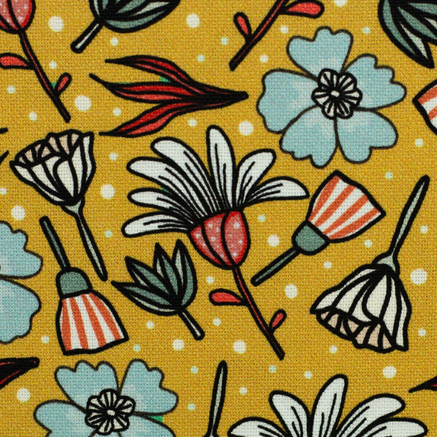 Canvas Garden Stories by Emjo Design Blumen senf mint