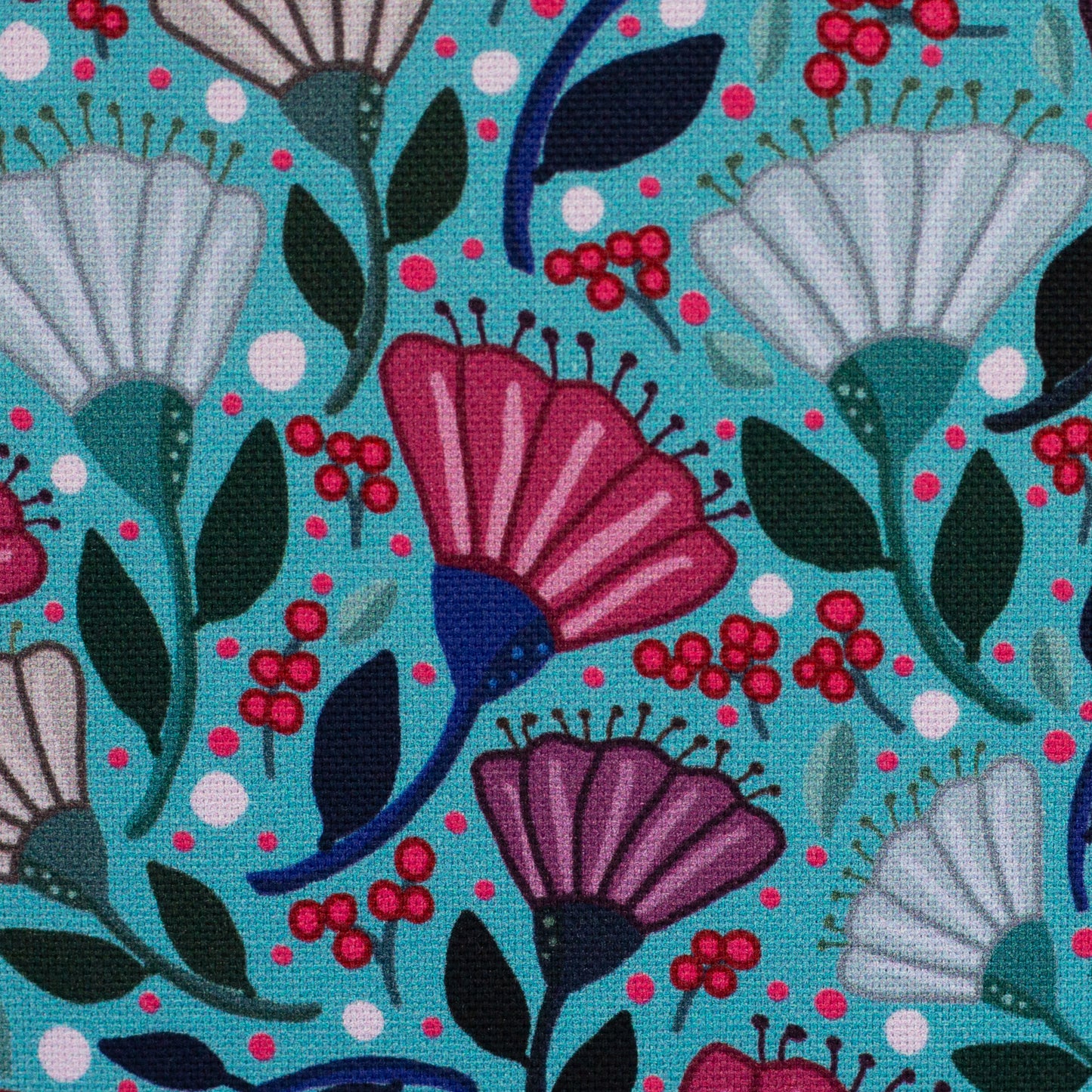 Canvas Garden Stories by Emjo Design Blumen türkis pink