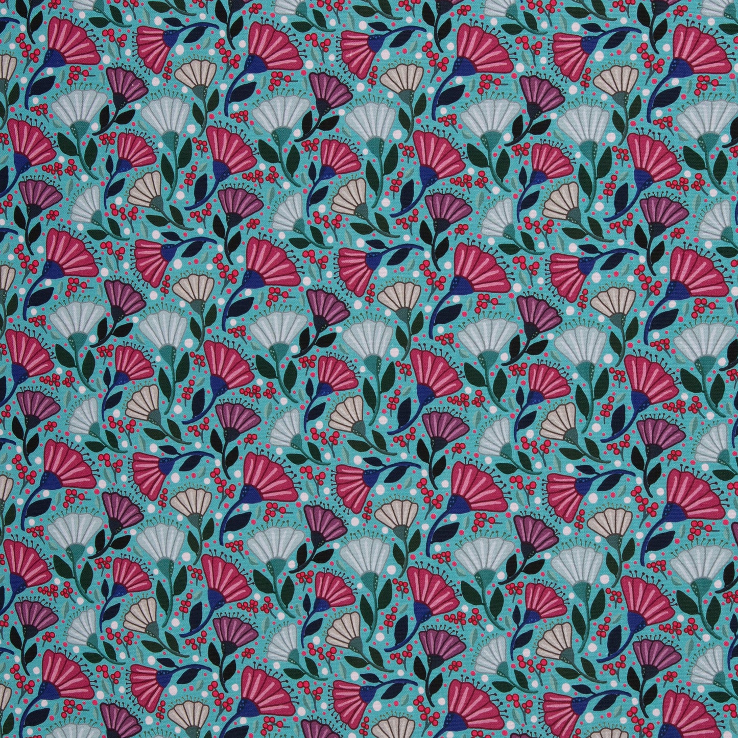 Canvas Garden Stories by Emjo Design Blumen türkis pink
