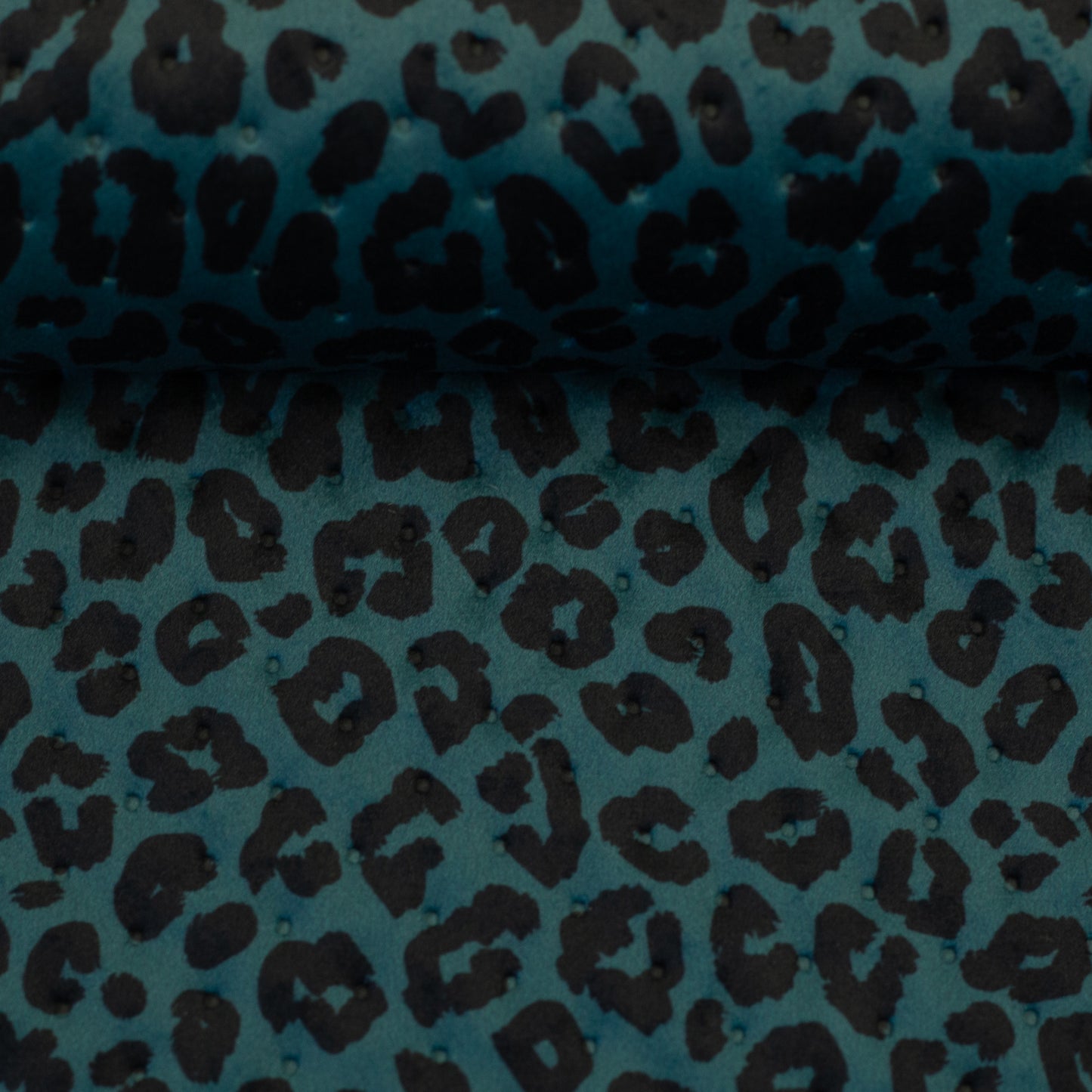 Stepper Samt Samos Leo Animalprint petrol schwarz