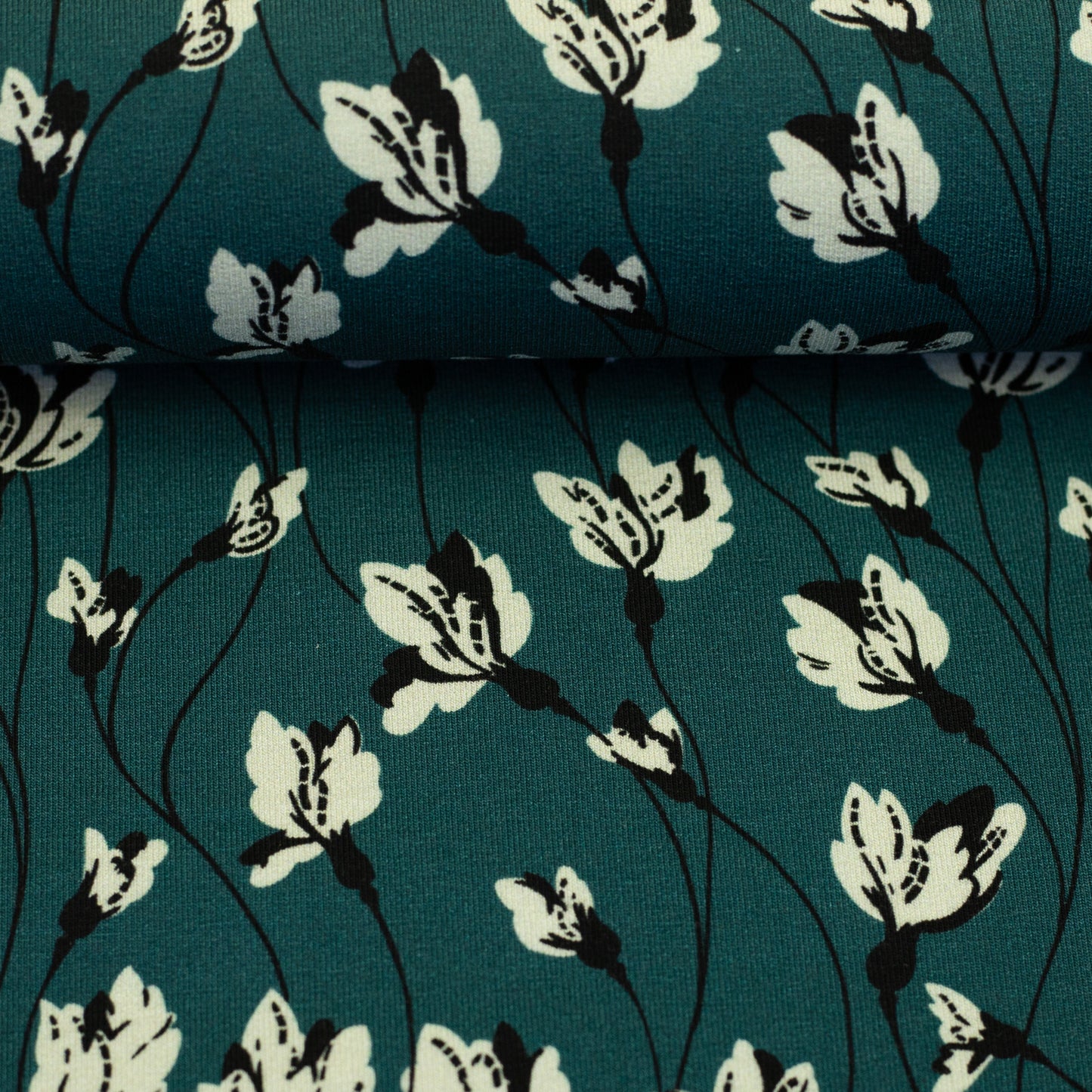 Jersey Kalamos Flowers teal