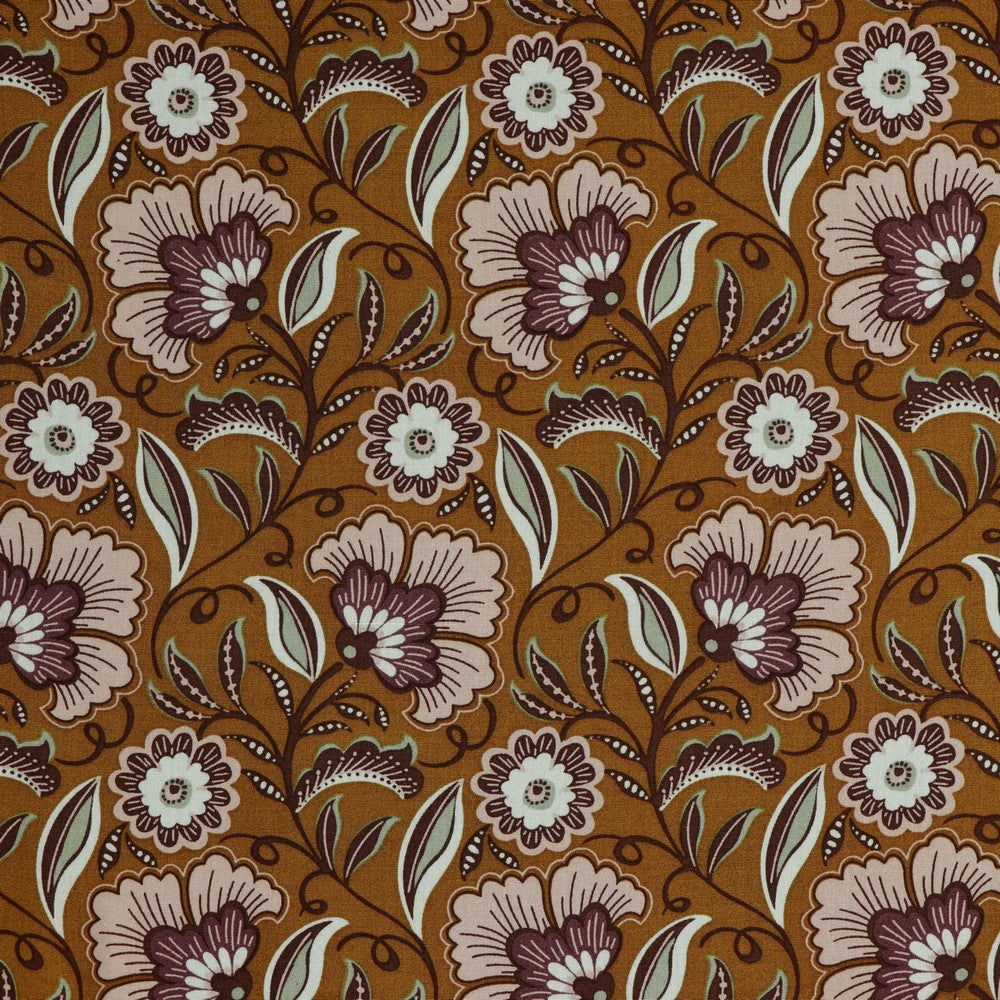 Viskose Bluse Flowers senf bordeaux