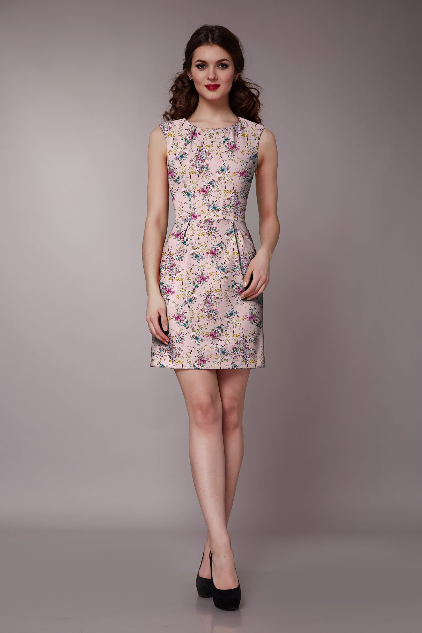 Jersey digital Flowers hellgrau beere