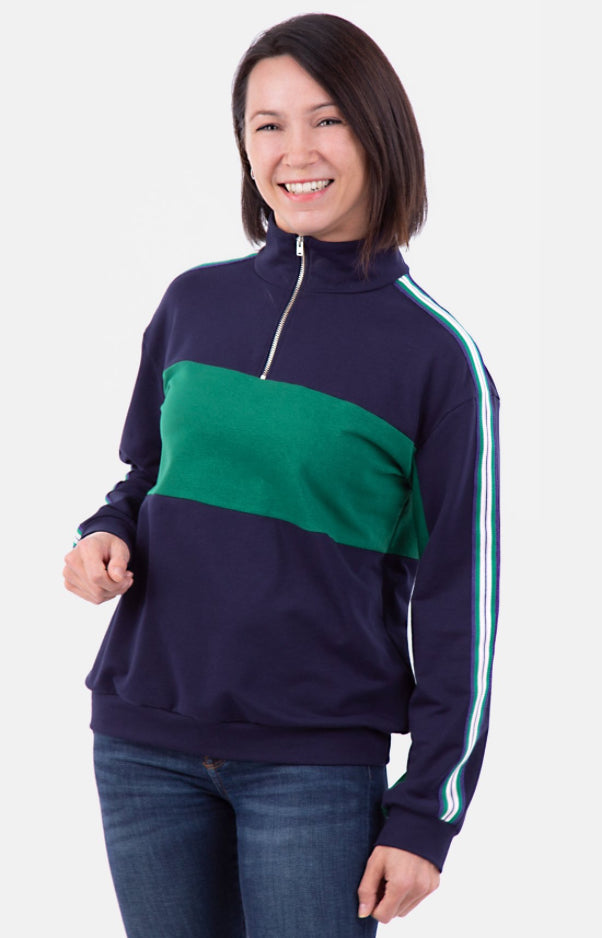 Pattydoo Damen Sweatshirt Troyer mit Kragen Miley