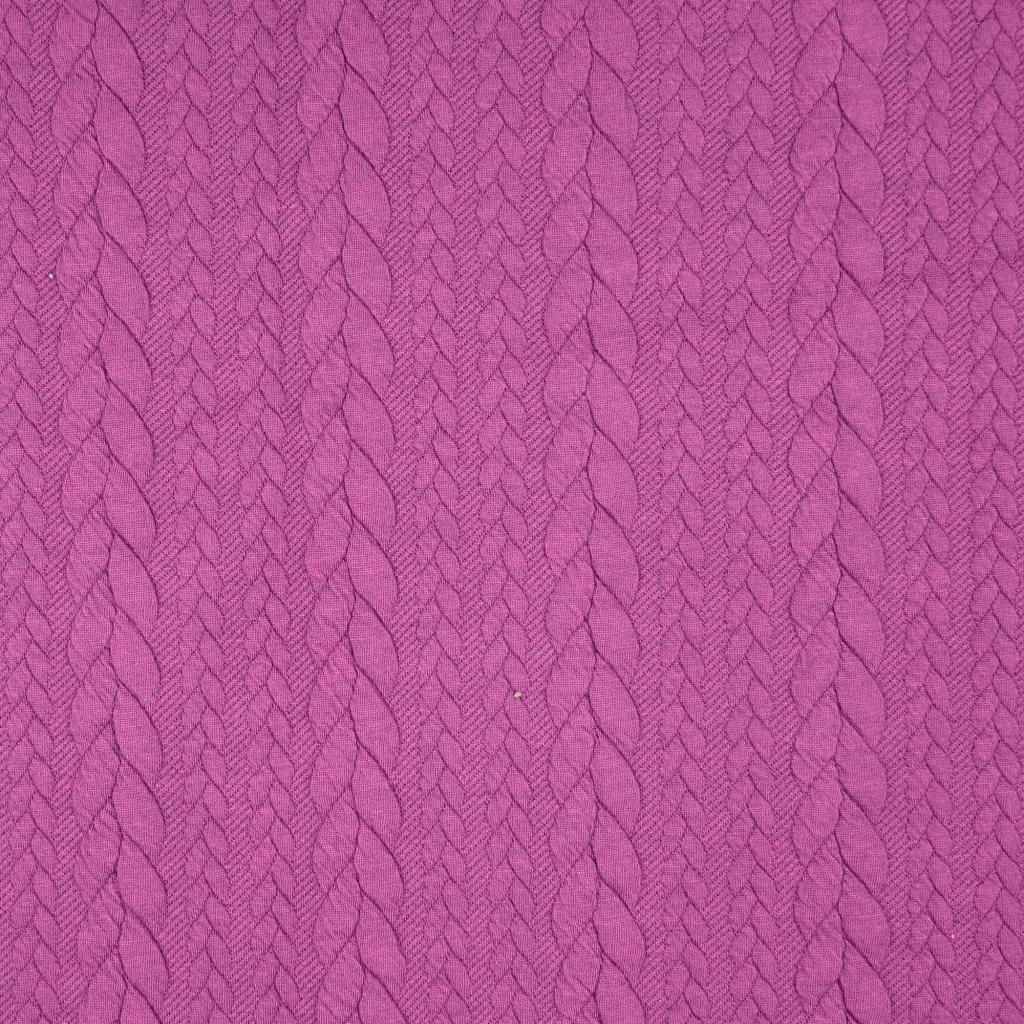 Jacquard Jersey Zopfstrick lila