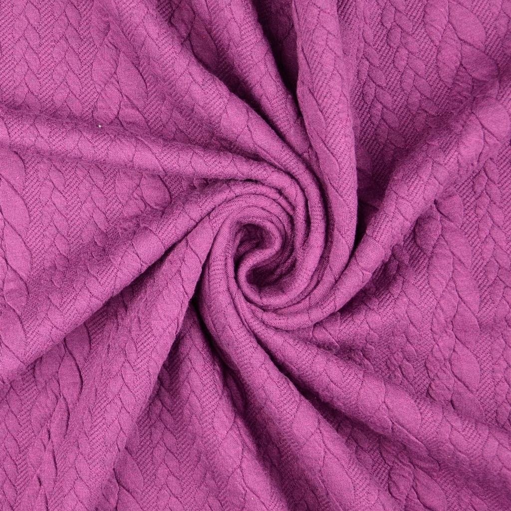 Jacquard Jersey Zopfstrick lila