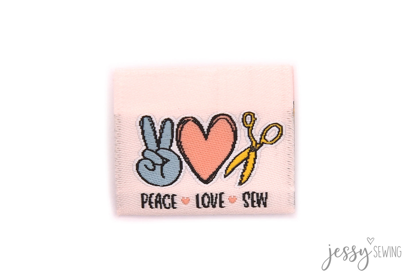 Label Weblabel "love peace sew"