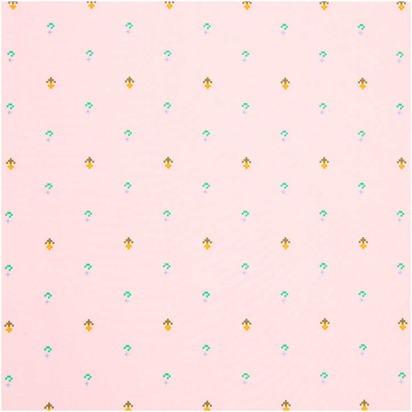 Baumwolle rosa Pixel Blumen metallic- Rico Design