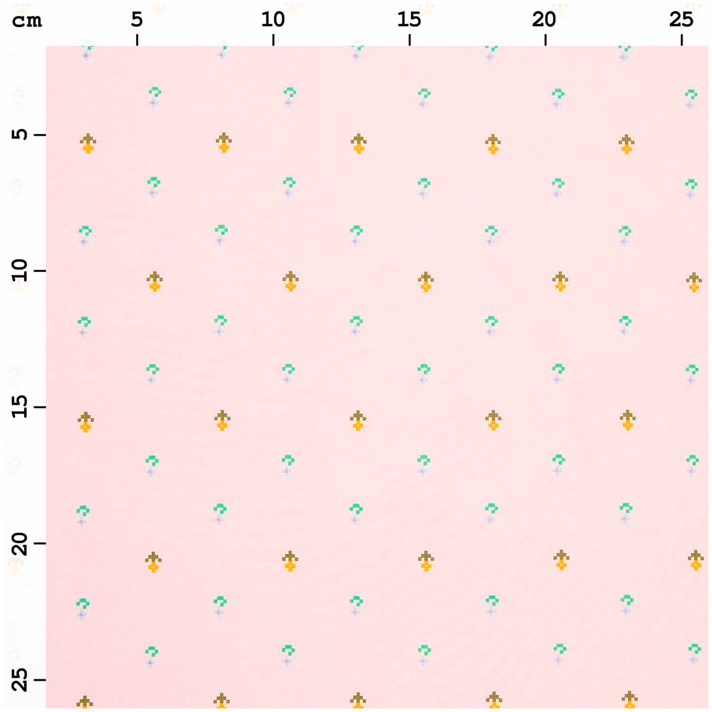 Baumwolle rosa Pixel Blumen metallic- Rico Design