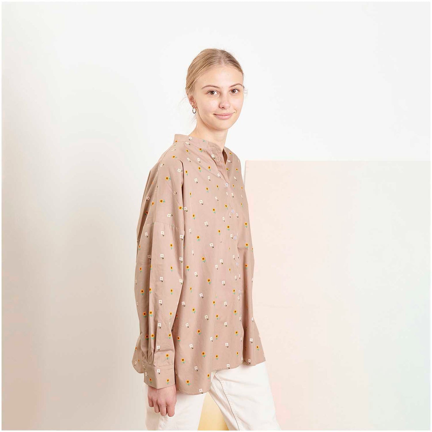 Baumwolle puder Pixel Blumen neon- Rico Design