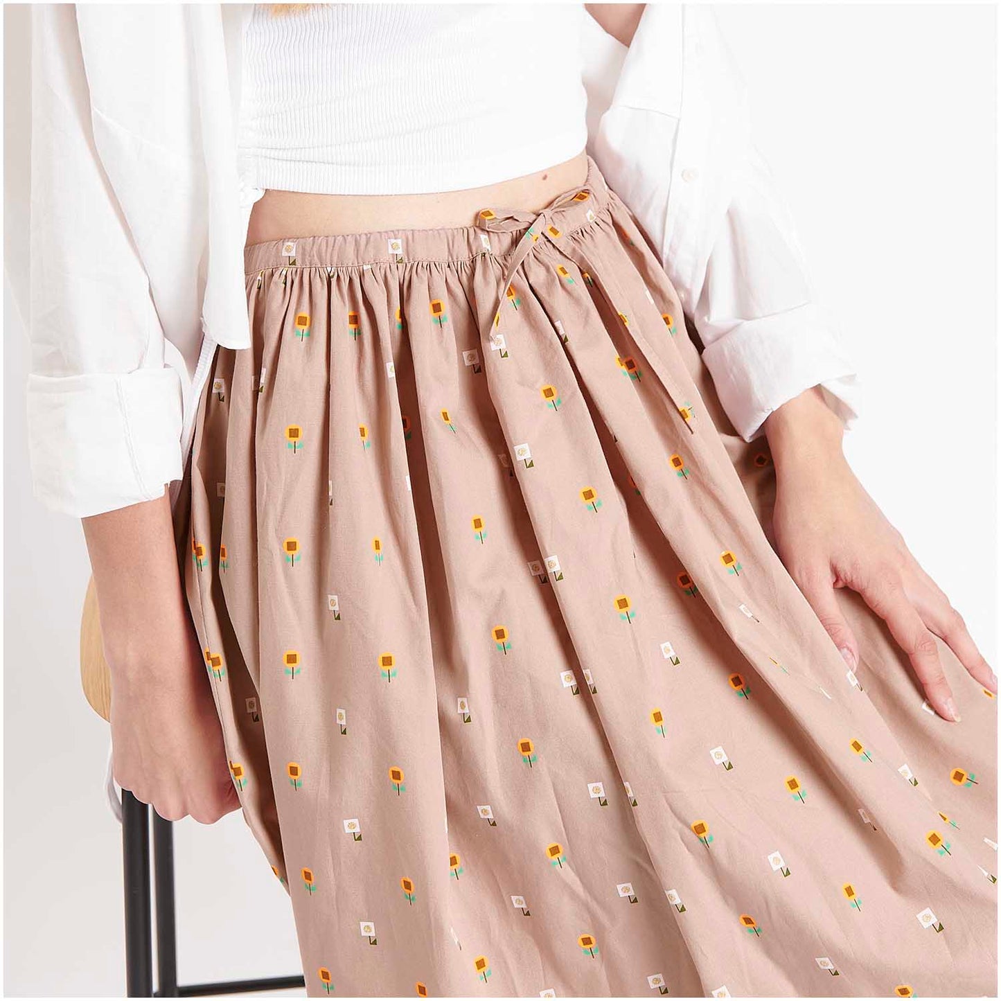 Baumwolle puder Pixel Blumen neon- Rico Design