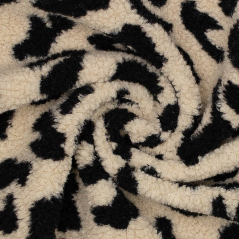 Teddystoff Animalprint Leo beige schwarz