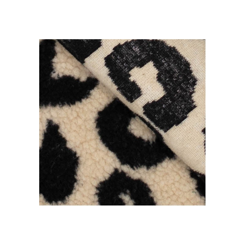 Teddystoff Animalprint Leo beige schwarz