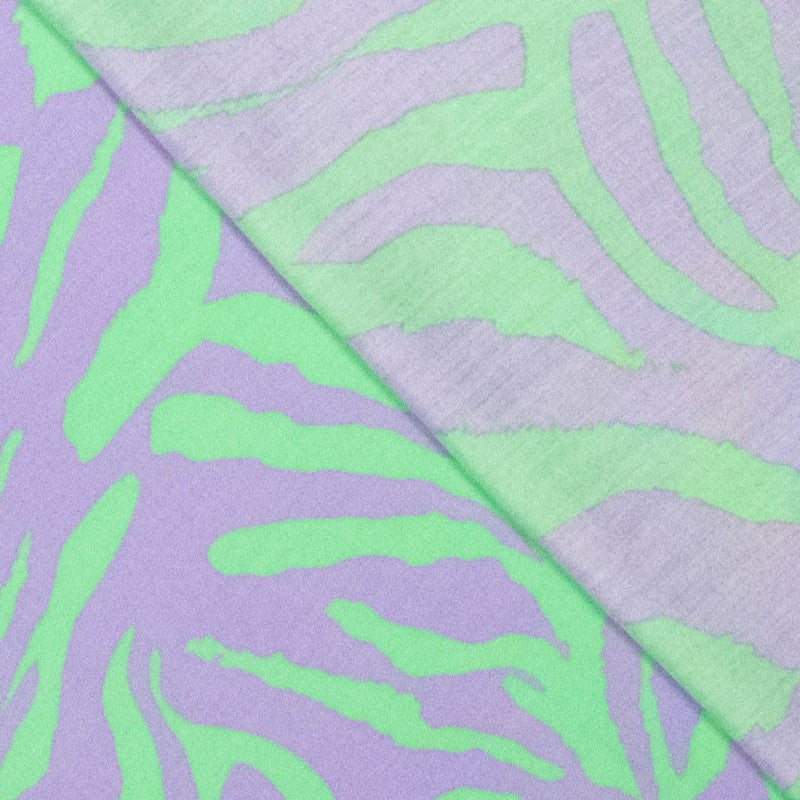 Viskose Animal Zebra flieder grün